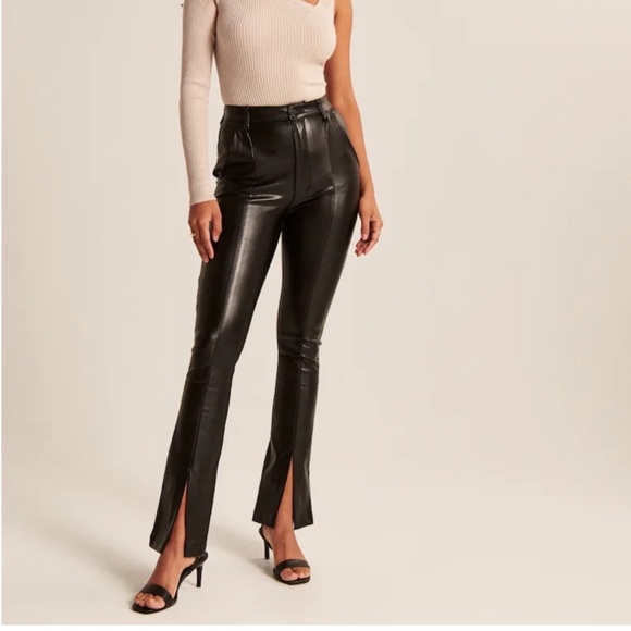 Abercrombie & Fitch Pants - Abercrombie Split Hem Leather Pants